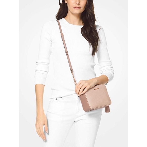 Michael Kors Medium Leather Camera Crossbody Bag - Picture 4 of 6